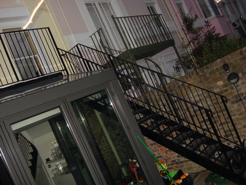 This wrought iron staircase we manufactured provided access to a top flat which saved internal floorspace.