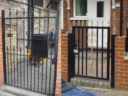 Two decorated side gates